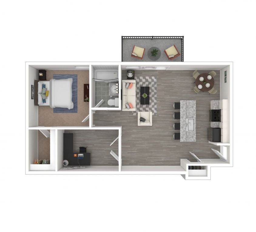 1 Bedroom Deluxe + Flex Work Space